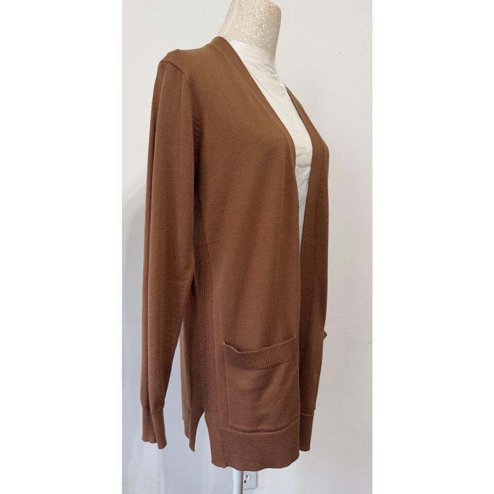 Matty M brown‎ open-front Long Ribbed knit, cardigan sz M layers sustainable - Picture 4 of 4